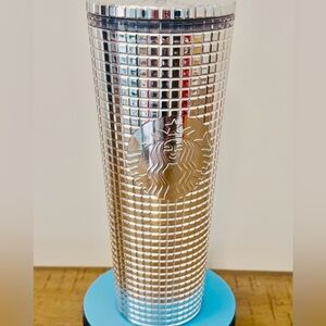 Starbucks Silver Grid Disco Tumbler